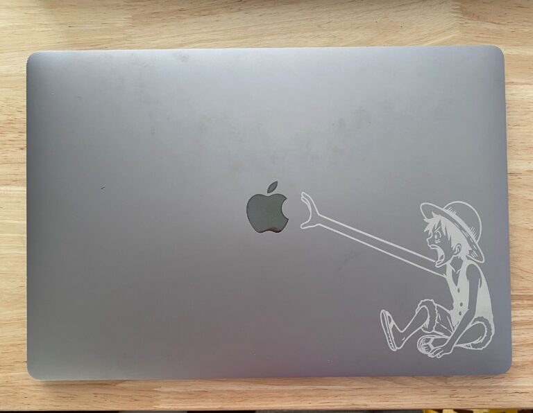 Laser engraving a laptop cover with an anime character is certainly a nice touch of personalization.